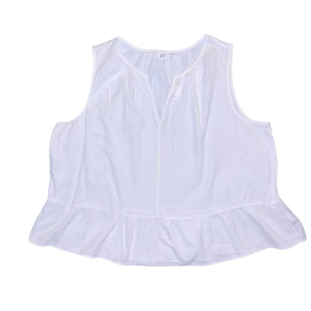 GAP White Peplum Blouse XL